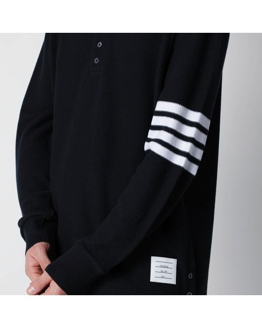 Thom Browne Black Cotton Polo Shirt for men
