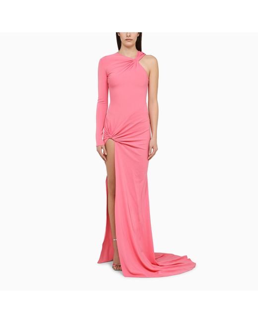 David Koma Pink Asymmetrical Viscose Dress