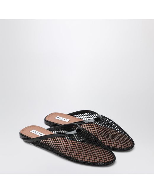 Alaïa Fishnet Mules in Black | Lyst