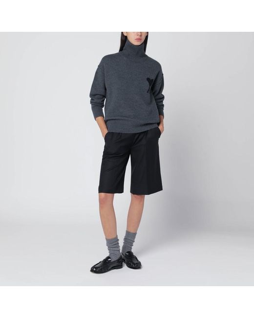 AMI Blue Rollkragenpullover Ami De Coeur Grau