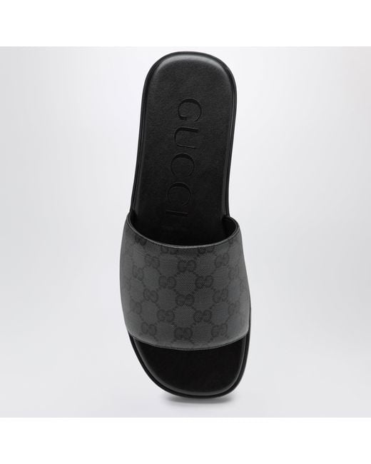 Gucci Black Generation Gg Canvas Slider Sandals for men