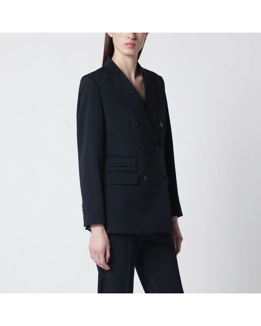 Max Mara Black Double-Breasted Wool Jacket