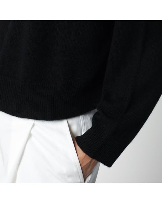 Loulou de Saison Black Cashmere V-Neck Sweater