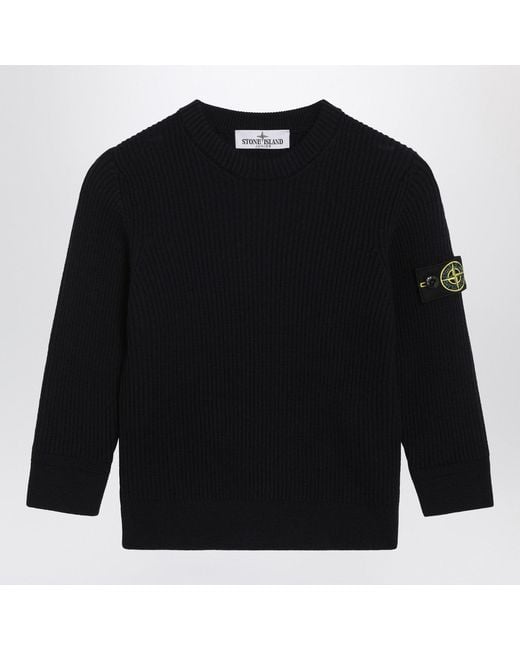 Stone Island Black Wool Sweater