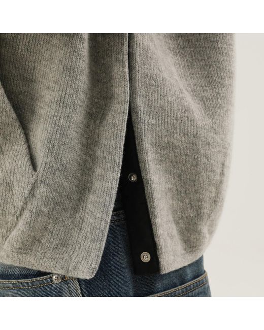 1989 STUDIO Gray Knitted Hoodie for men