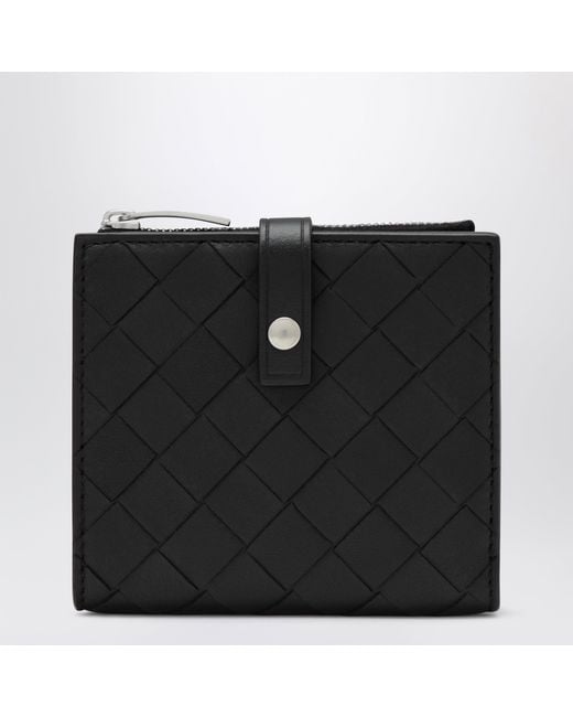Bottega Veneta Black Braided Wallet