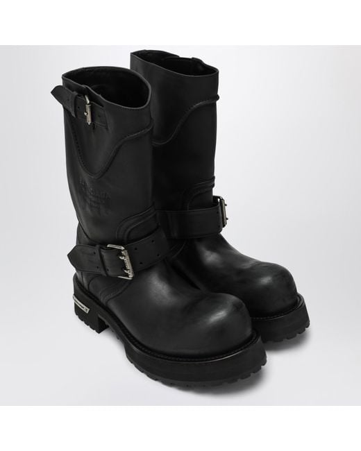 Balenciaga Black Venom Boots In Calf Leather for men