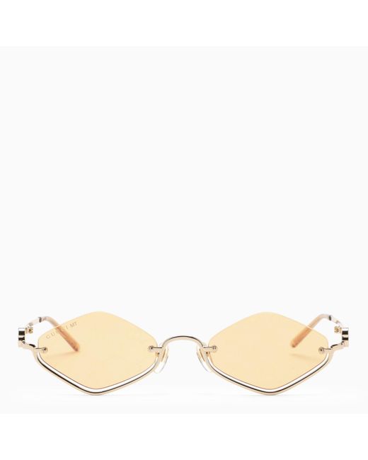 Gucci Natural Geometric Sunglasses Gold And