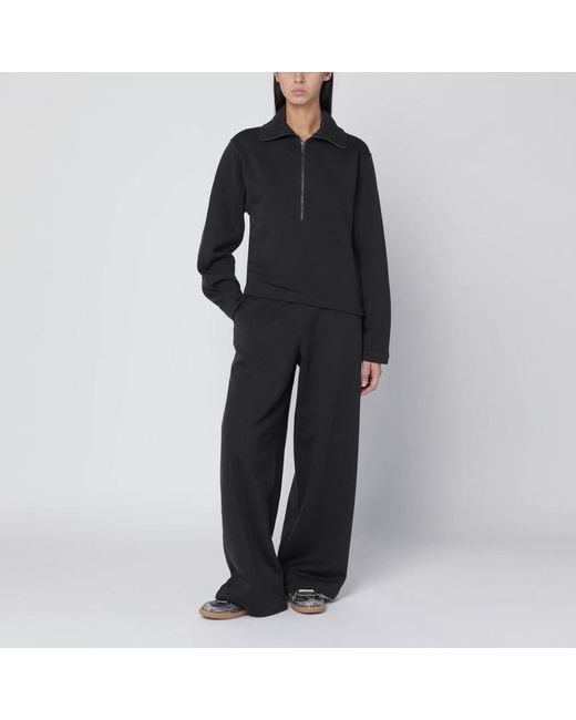Lemaire Black Wool-Blend Zip Sweater