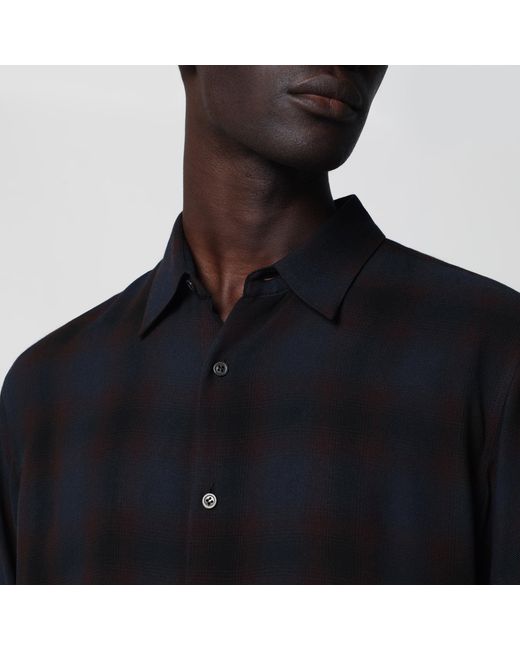 Dries Van Noten Black Check-Pattern Viscose Shirt for men
