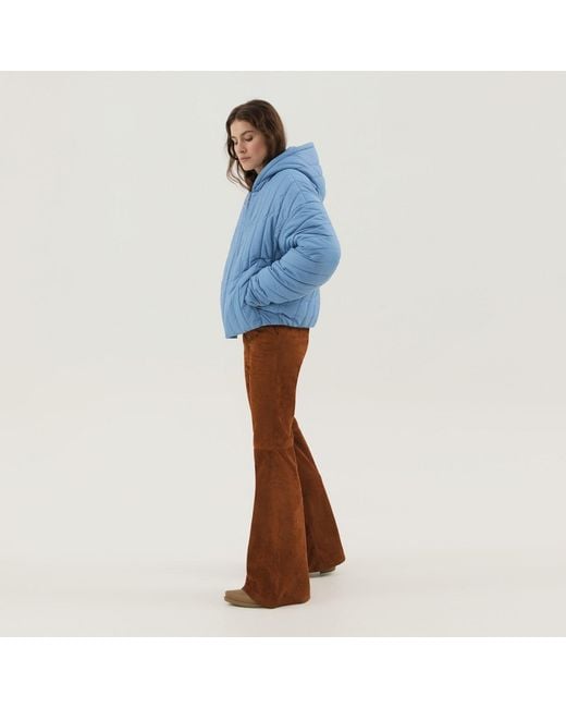 1989 STUDIO Brown Corduroy Flared Leather Pants