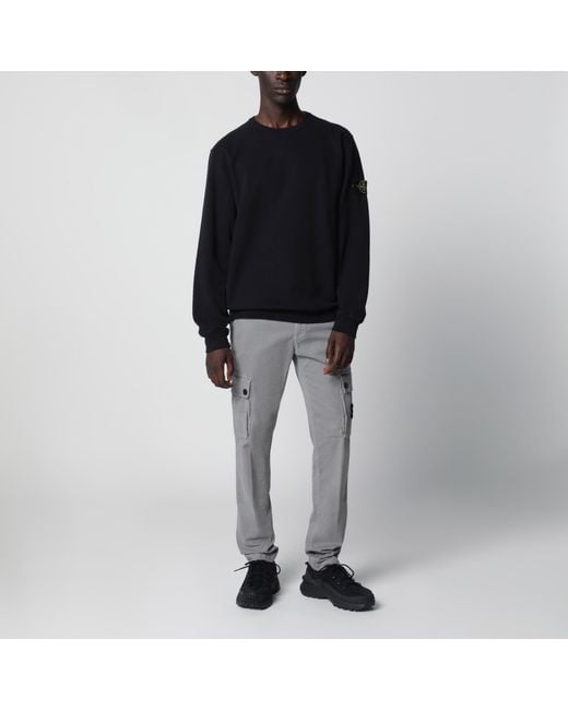 Stone Island Black Cotton Crewneck Sweatshirt for men