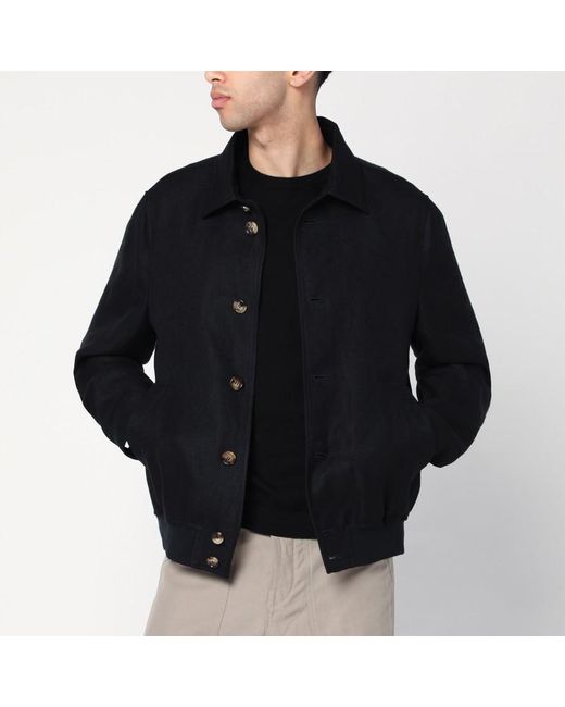 Giacca nera in misto lino di Brunello Cucinelli in Black da Uomo