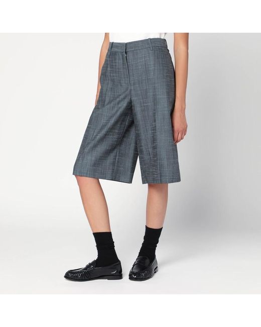 Bermuda in lana dark sky di Jil Sander in Blue