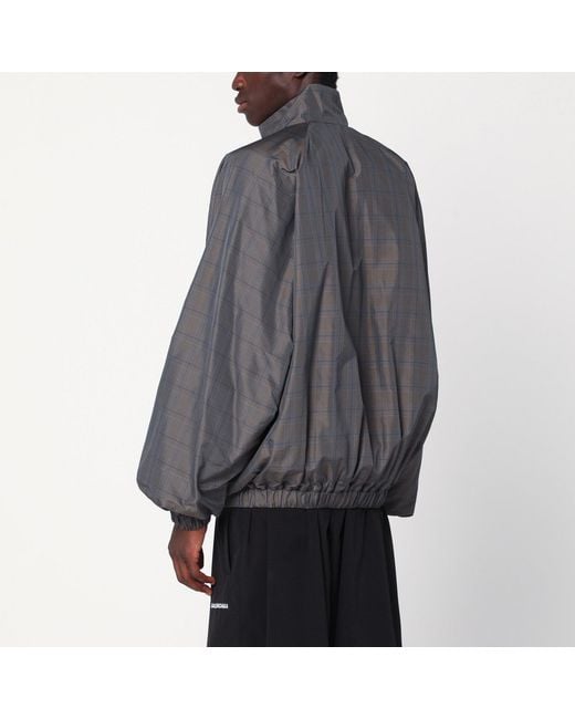 Balenciaga Gray Nylon Zip-Up Jacket for men