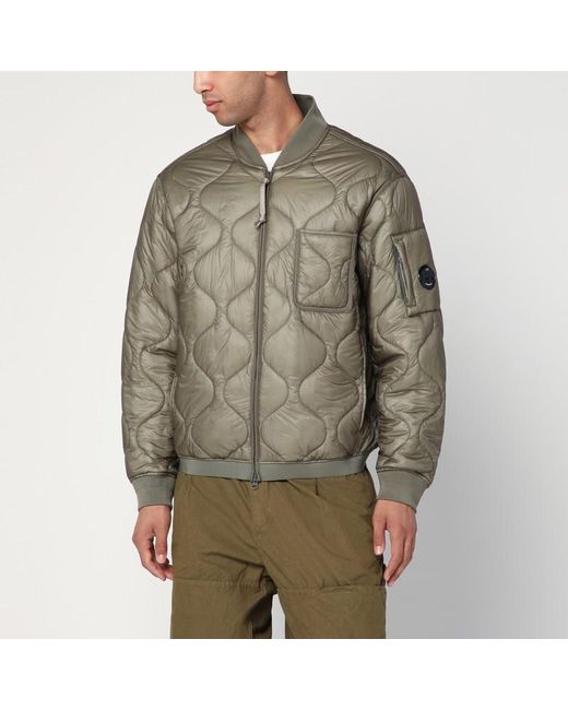 C P Company Green Rock Zip-Up Bomber Jacket for men