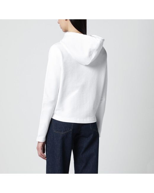 AMI White Ami De Coeur Zip-Up Hoodie
