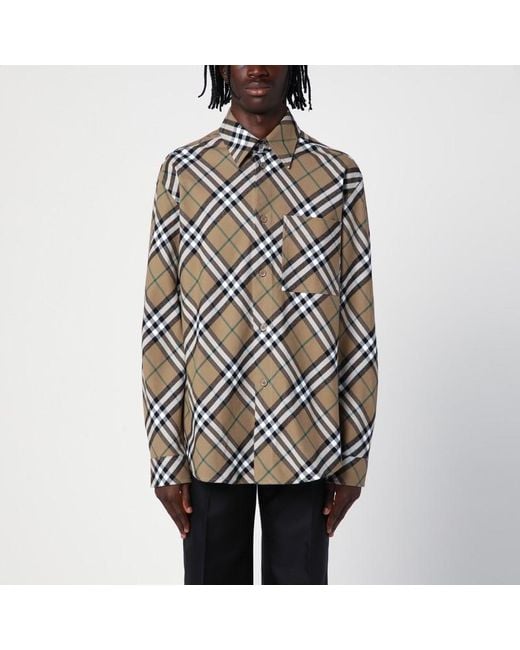 Chemise En Coton À Motif Check Burberry pour homme en coloris Black