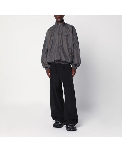 Balenciaga Gray Nylon Zip-Up Jacket for men