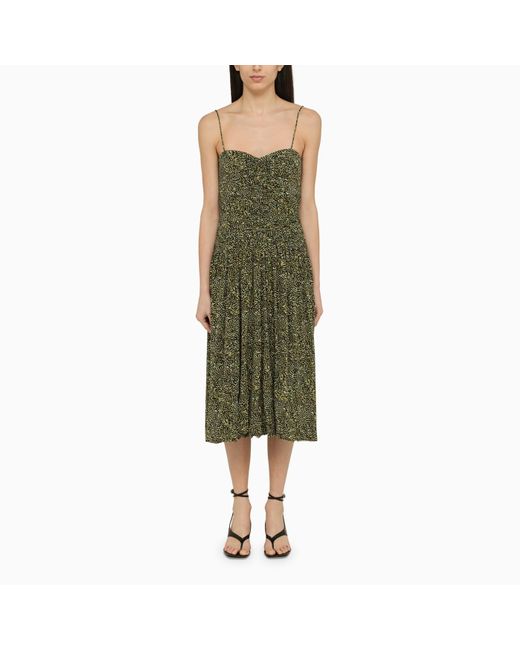 Isabel Marant Green Viscose Patterned Midi Dress