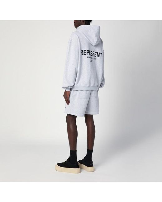 Felpa over con zip grigia chiara di Represent in White da Uomo