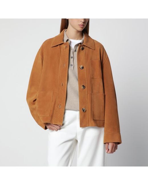 Loewe Brown Light Suede Workwear Jacket