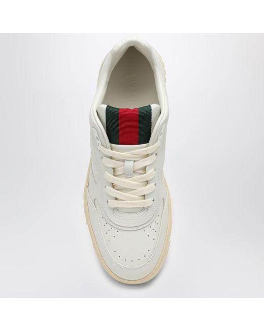Sneaker re-web bianca in pelle di Gucci in White