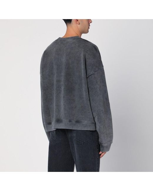 Represent Gray Round-Neck Sweatshirt With Rep Application for men
