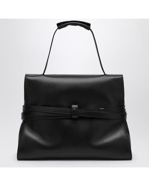 Moschino Black Große Handtasche Aus Schwarzem Leder