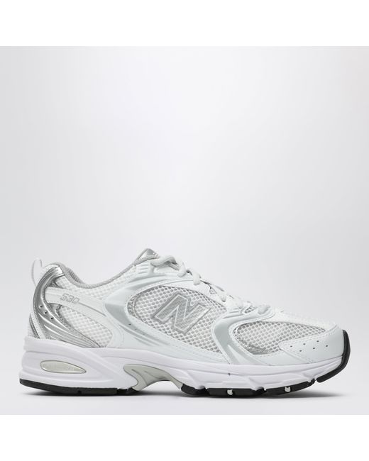 New Balance White Sneakers 530/ Metallic