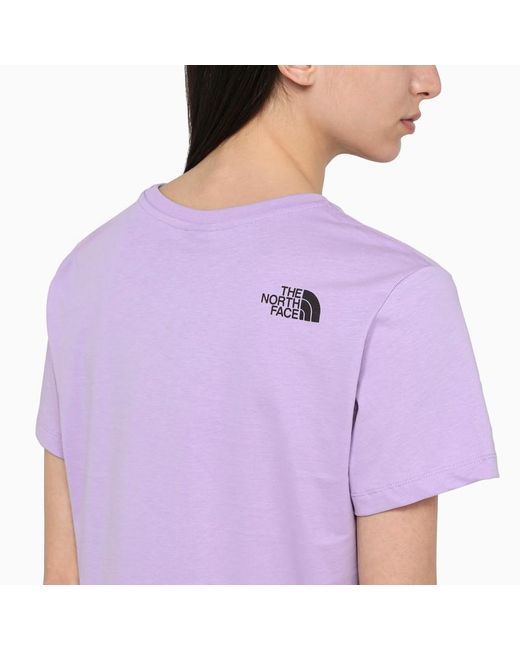 T-shirt cropped lilla in cotone con logo di The North Face in Purple