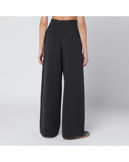Lemaire Black Wide Wool-Blend Trousers