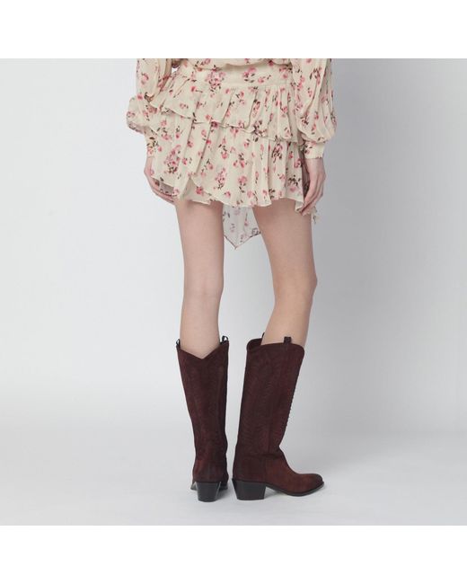 Isabel Marant Pink Lolita Mini Skirt With Floral Print