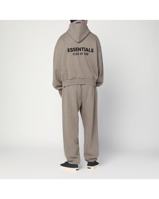 Felpa grigia in cotone felpato con logo di Fear Of God in Gray da Uomo