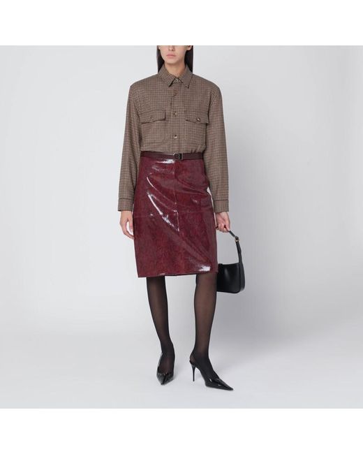 Chemise Overshirt En Pied De Poule/Marrone/Nera Saint Laurent en coloris Red