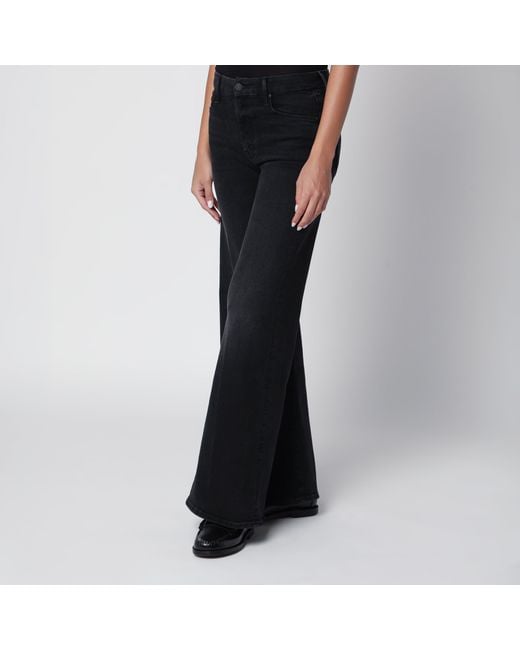 Mother Black Flared Spiked Hair Jeans