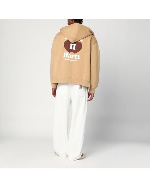 Carhartt Hooded Heart Ii Hartt Sweat Jacket Dusty in Natural für Herren