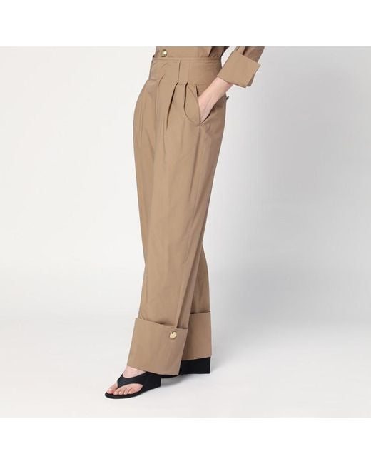Pantaloni color cammello con risvolto di DARKPARK in Natural