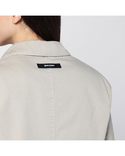 Palm Angels Natural Double-breasted Cotton Jacket