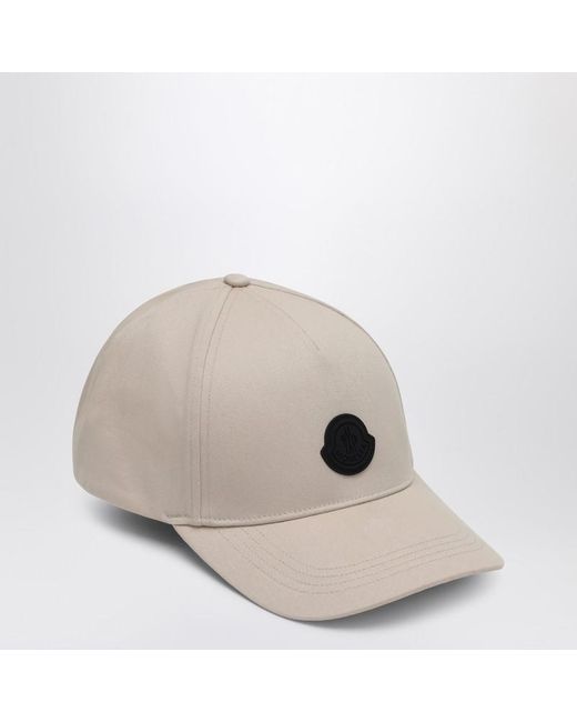 Cappello da baseball écru con logo di Moncler in White