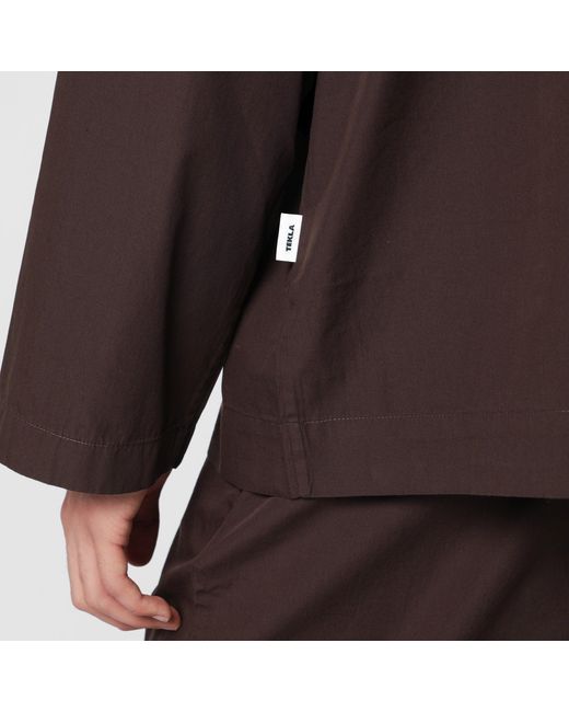 Tekla Brown Cotton Pajama Shirt for men
