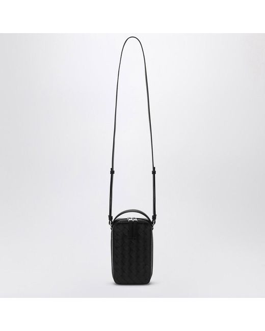 Custodia per smartphone getaway nera in intrecciato di Bottega Veneta in White da Uomo