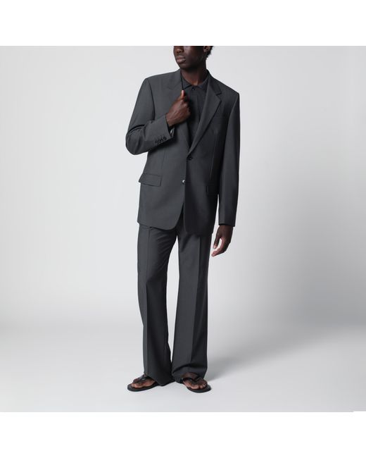 Valentino Black Single-Breasted Wool And Mohair Jacket for men
