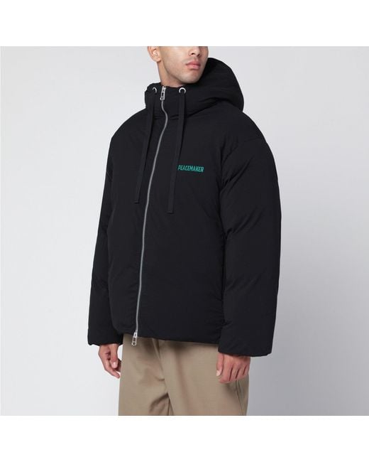 OAMC Black Peacemaker Puffer Jacket With Logo Embroidery for men