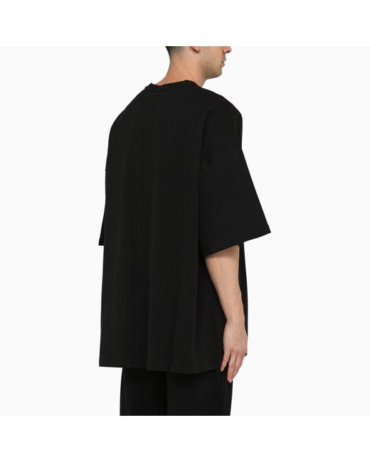 Rick Owens Black Oversized Cotton Tommy T T-shirt With Logo for men