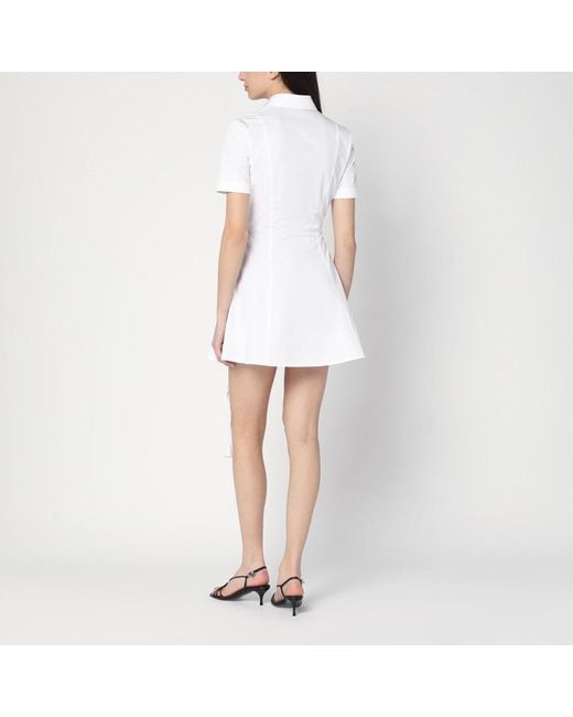 Gucci White Embossed Heavy Cotton Poplin Dress