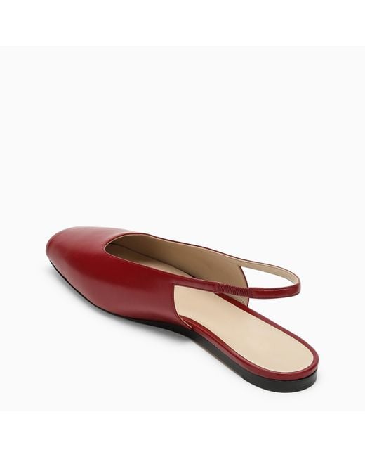 Le Monde Beryl Red Low Leather Sandal