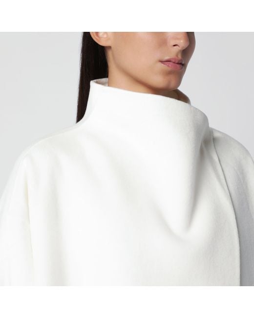 Frankie Shop White Leroy Wool Blend High-Neck Coat