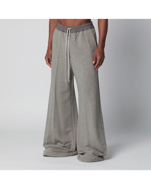 Rick Owens Gray Geth Belas Wide-Leg Drawstring Cotton-Blend Trousers for men