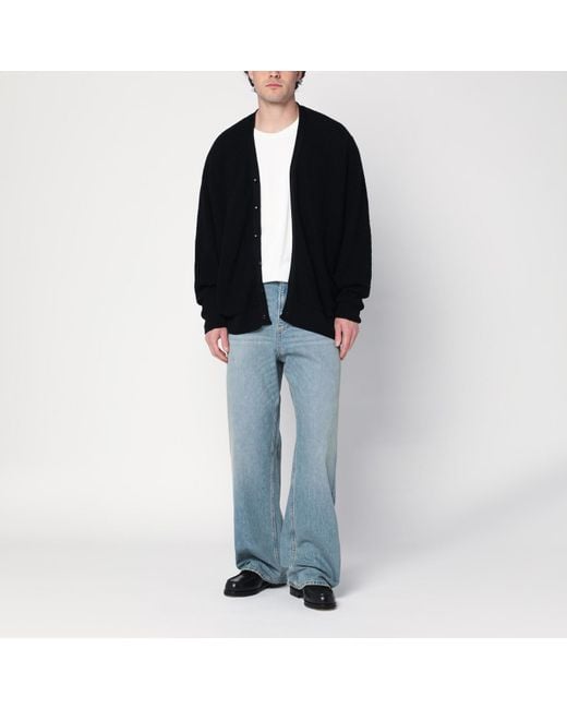 Needles Black Wool Cardigan for men